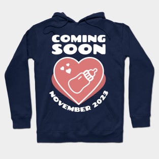 Baby Announcement. Feeding Bottle. November 2023 Hoodie